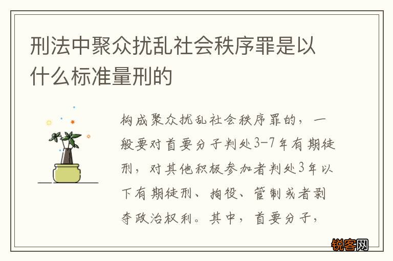 刑法中聚众扰乱社会秩序罪是以什么标准量刑的