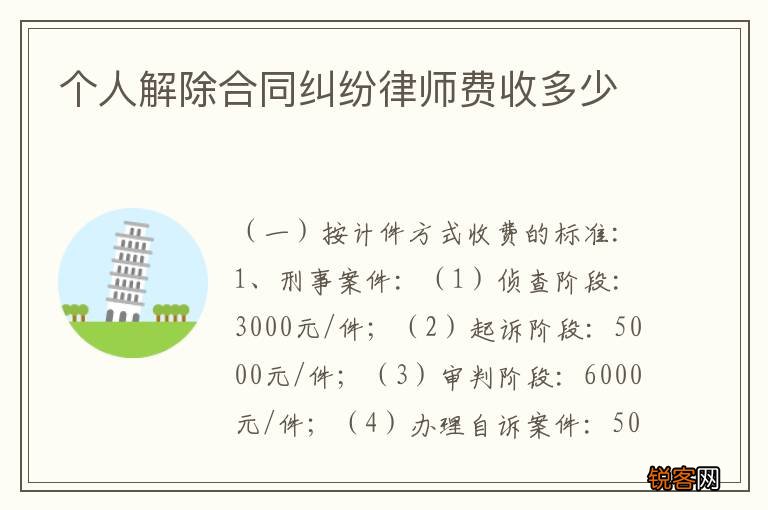 个人解除合同纠纷律师费收多少