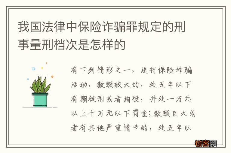 我国法律中保险诈骗罪规定的刑事量刑档次是怎样的