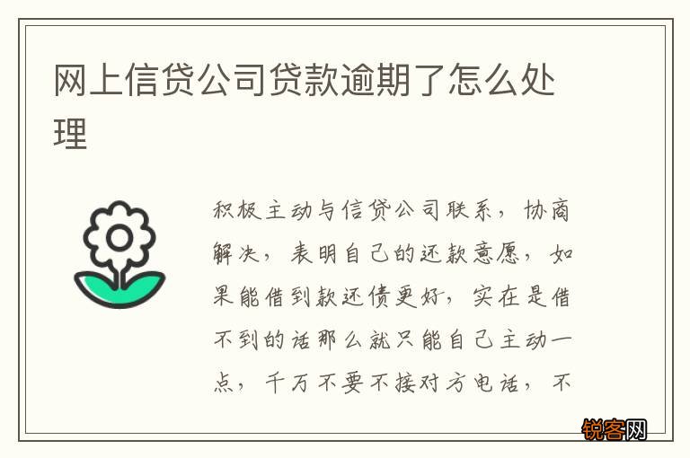 网上信贷公司贷款逾期了怎么处理