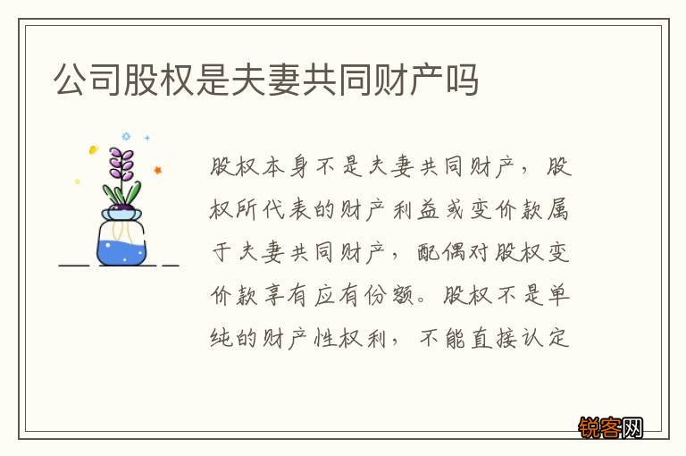 公司股权是夫妻共同财产吗