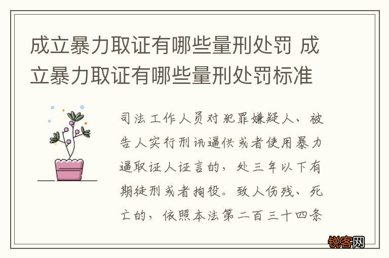 成立暴力取证有哪些量刑处罚 成立暴力取证有哪些量刑处罚标准