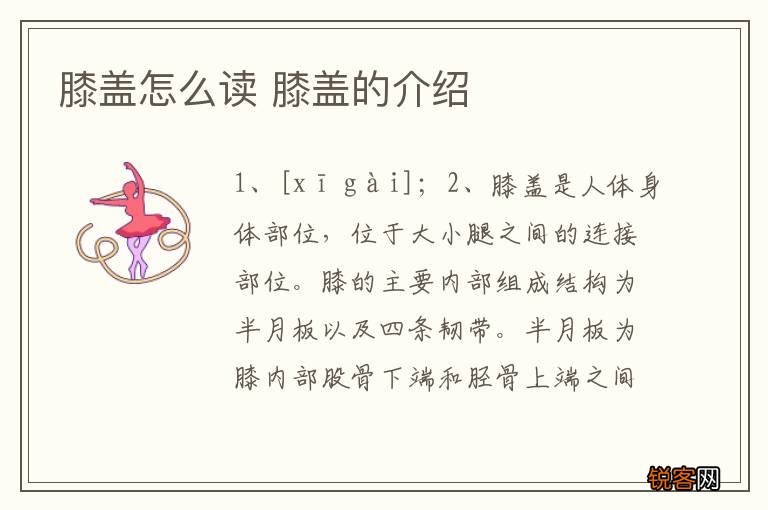 膝盖怎么读 膝盖的介绍