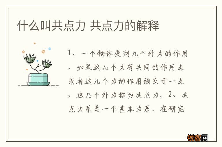 什么叫共点力 共点力的解释