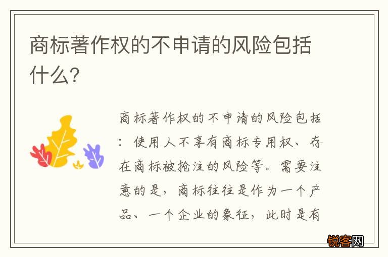 商标著作权的不申请的风险包括什么？