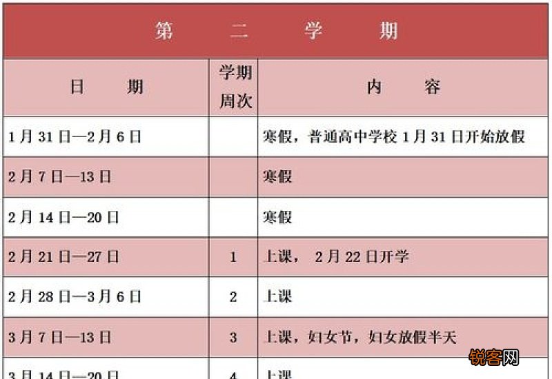 2021年寒假后几号开学