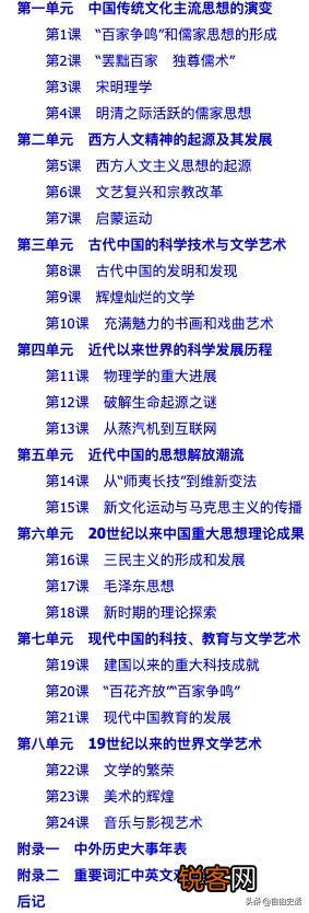 初中历史都讲到世界现代史了,那么高中历史主要学什么？