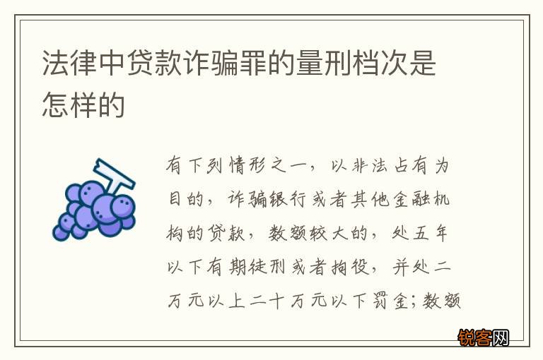 法律中贷款诈骗罪的量刑档次是怎样的