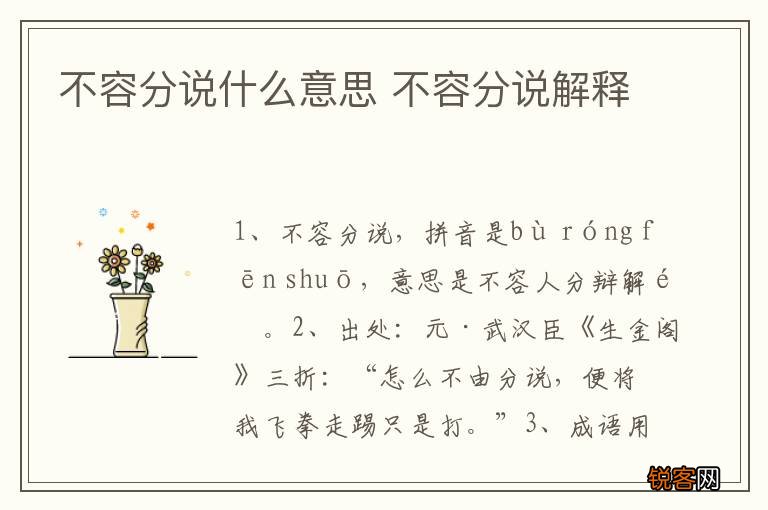 不容分说什么意思 不容分说解释