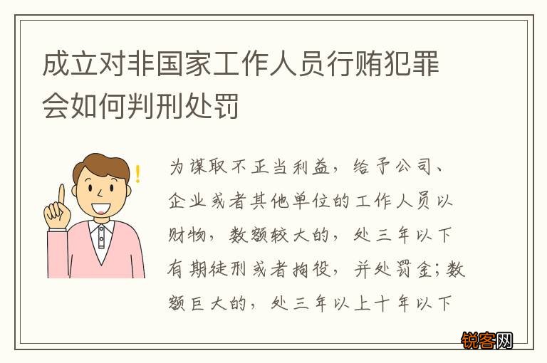 成立对非国家工作人员行贿犯罪会如何判刑处罚
