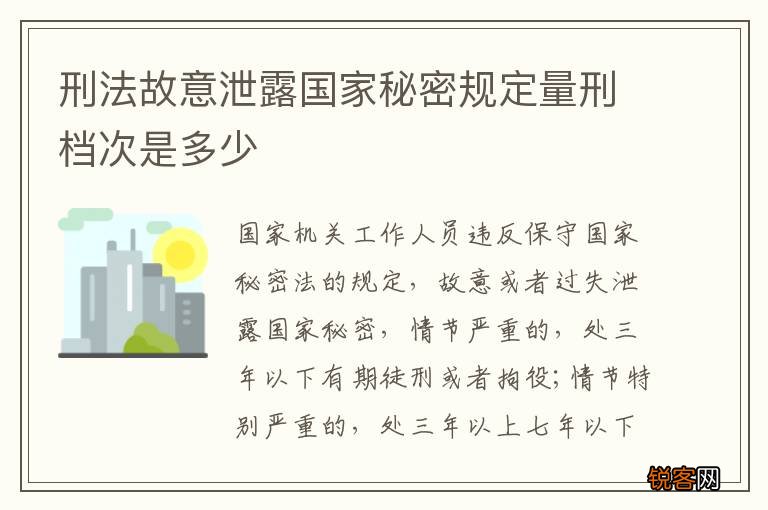 刑法故意泄露国家秘密规定量刑档次是多少