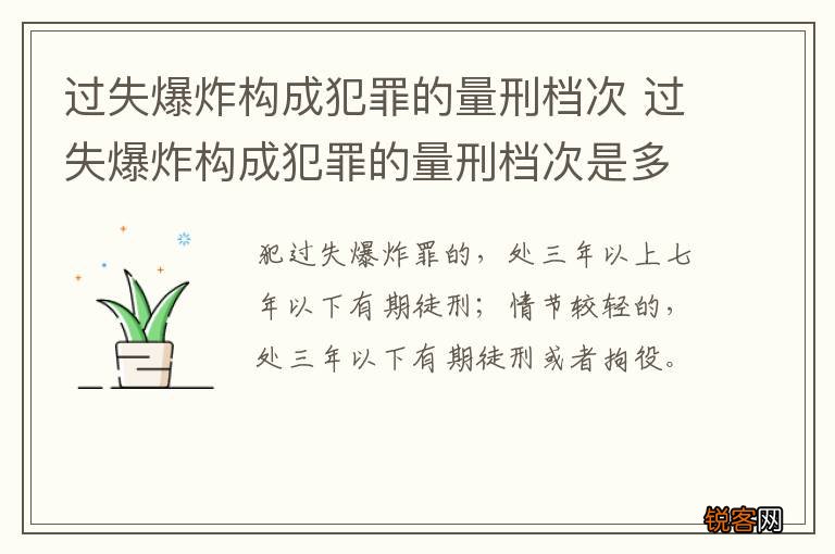 过失爆炸构成犯罪的量刑档次 过失爆炸构成犯罪的量刑档次是多少