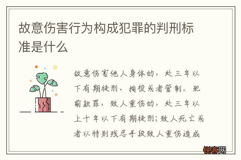 故意伤害行为构成犯罪的判刑标准是什么