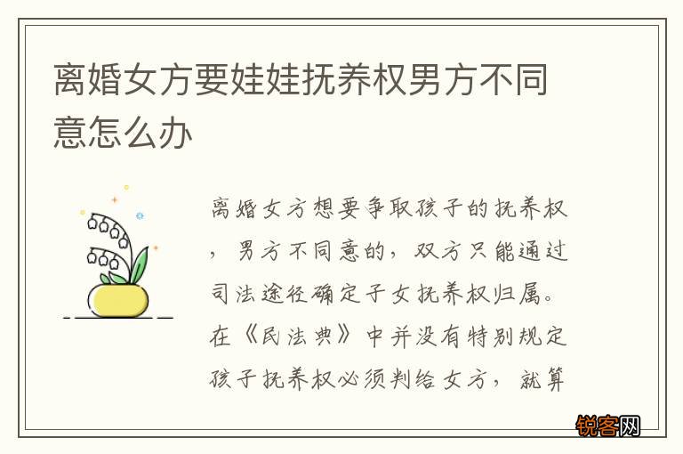 离婚女方要娃娃抚养权男方不同意怎么办