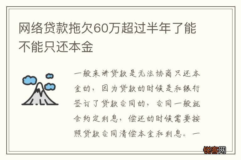 网络贷款拖欠60万超过半年了能不能只还本金