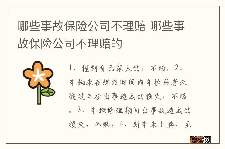 哪些事故保险公司不理赔 哪些事故保险公司不理赔的