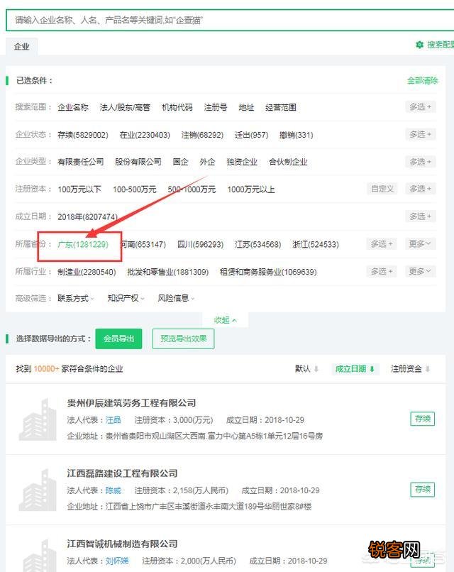 如何查询广东地区新注册的企业信息？