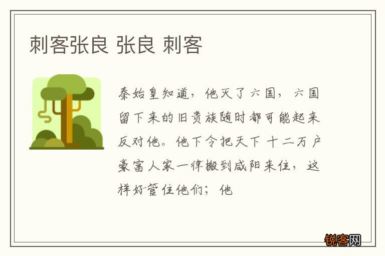 刺客张良 张良 刺客