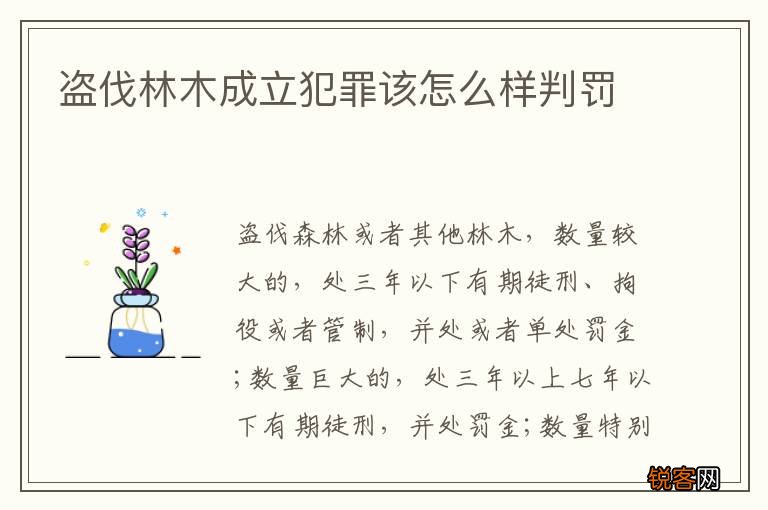 盗伐林木成立犯罪该怎么样判罚