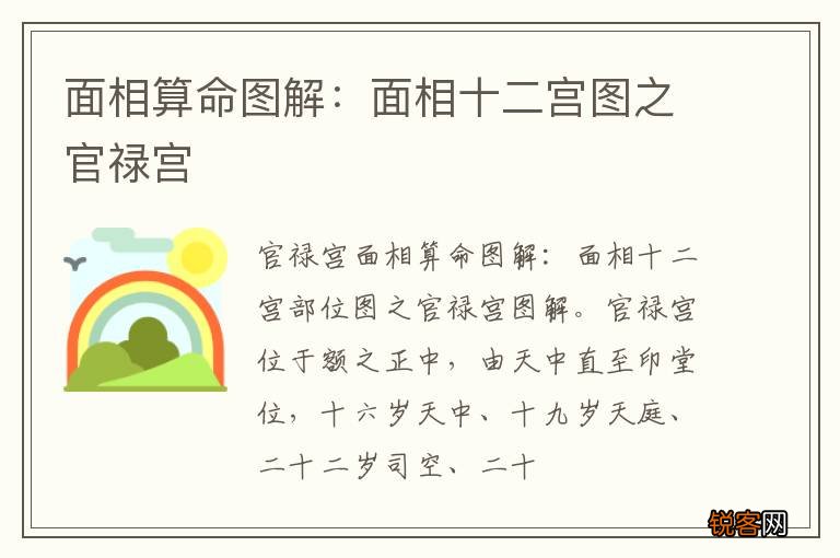 面相算命图解：面相十二宫图之官禄宫