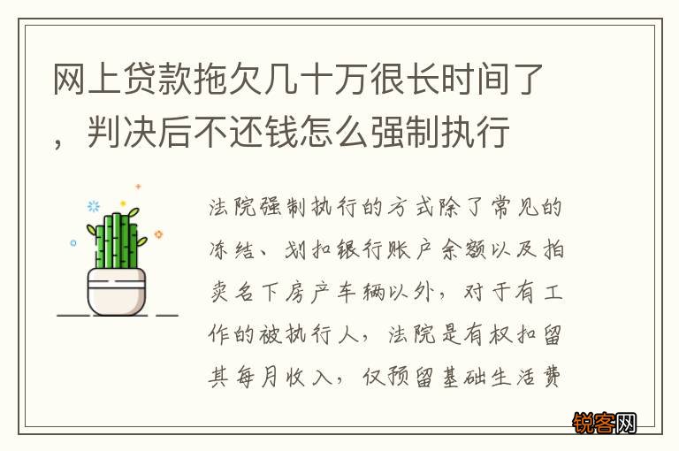 网上贷款拖欠几十万很长时间了，判决后不还钱怎么强制执行