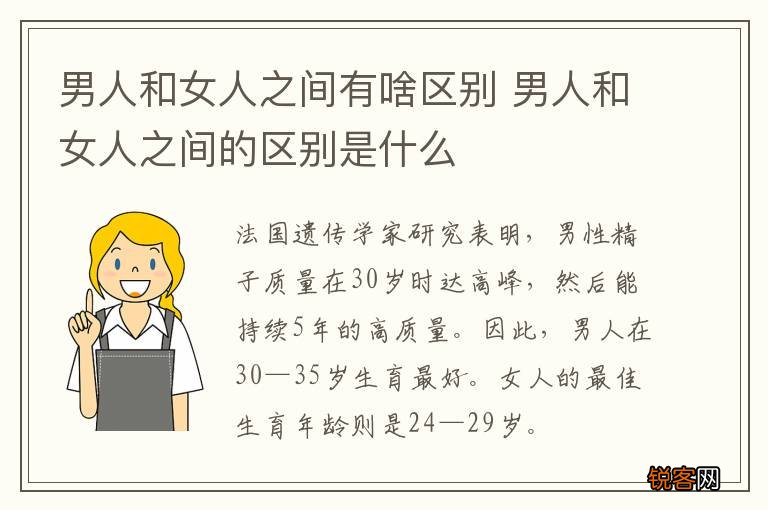 男人和女人之间有啥区别 男人和女人之间的区别是什么