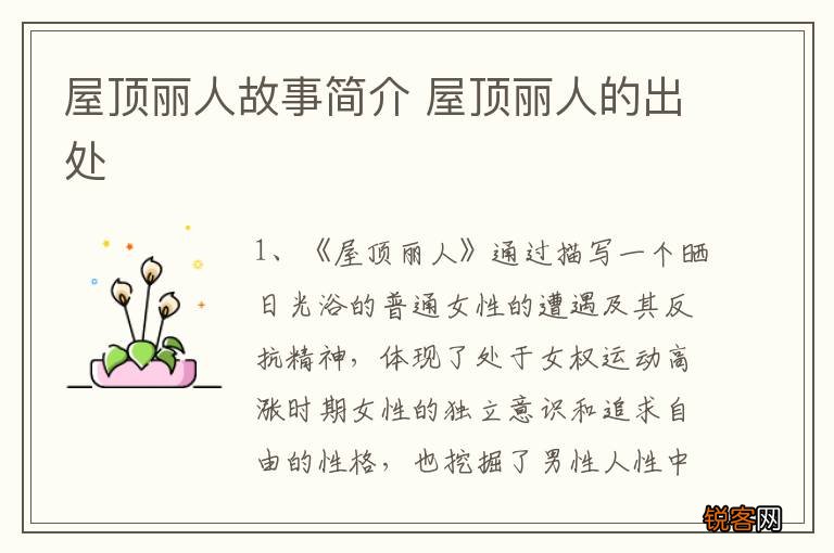 屋顶丽人故事简介 屋顶丽人的出处
