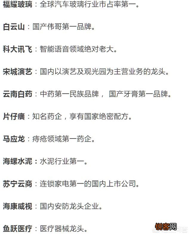 哪些是细分行业龙头？