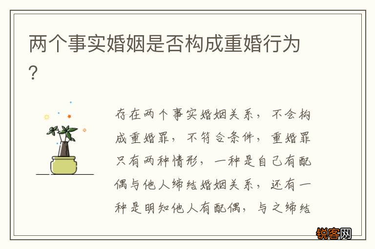 两个事实婚姻是否构成重婚行为？