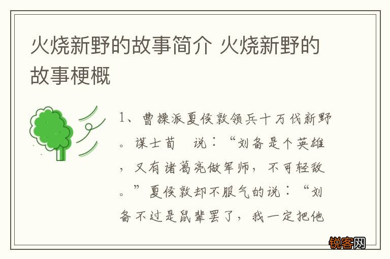 火烧新野的故事简介 火烧新野的故事梗概