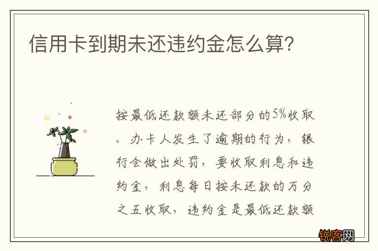 信用卡到期未还违约金怎么算？