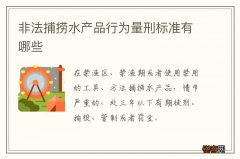 非法捕捞水产品行为量刑标准有哪些