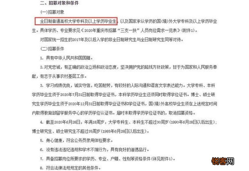 三支一扶报考条件是什么