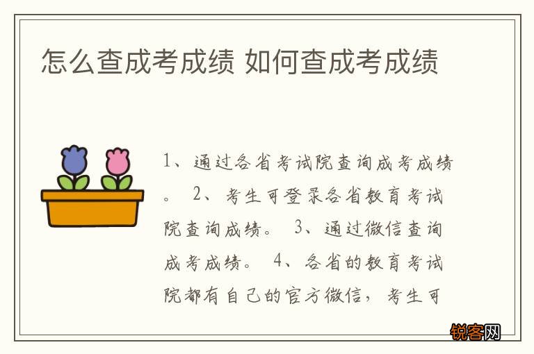 怎么查成考成绩 如何查成考成绩