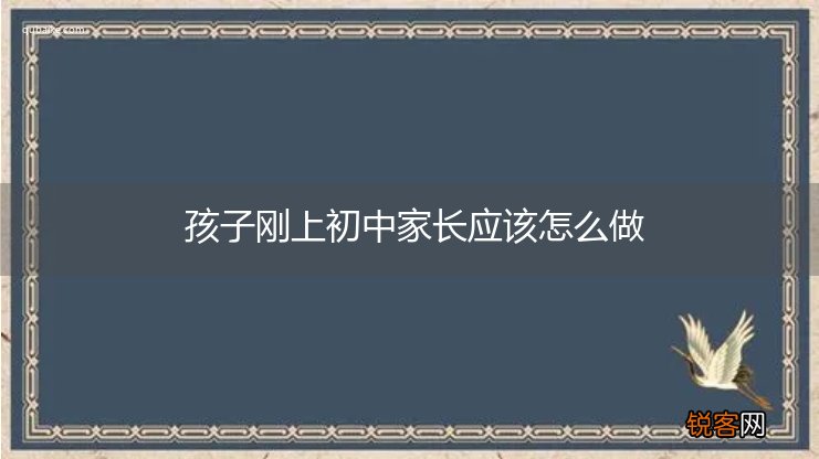 孩子刚上初中家长应该怎么做