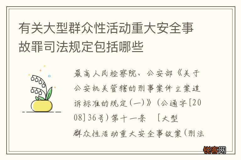 有关大型群众性活动重大安全事故罪司法规定包括哪些