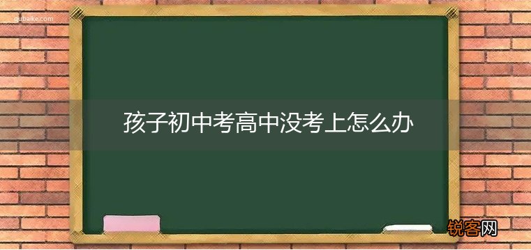 孩子初中考高中没考上怎么办