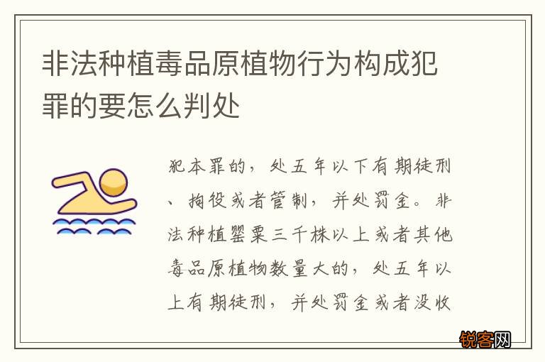 非法种植毒品原植物行为构成犯罪的要怎么判处