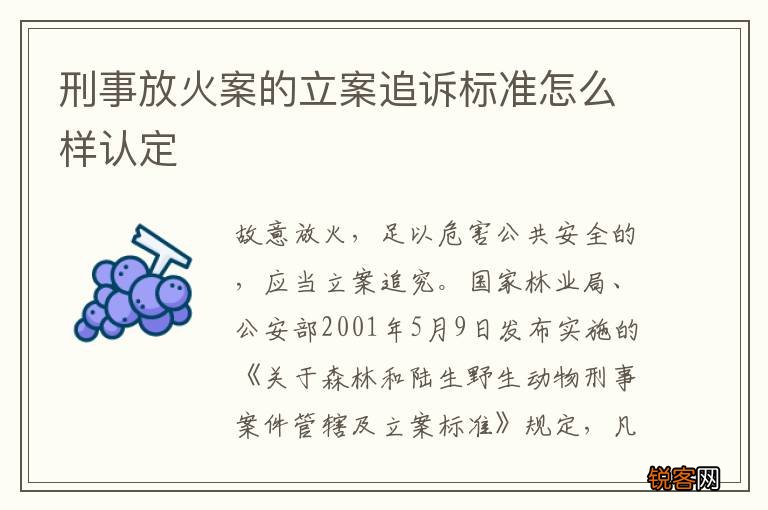 刑事放火案的立案追诉标准怎么样认定