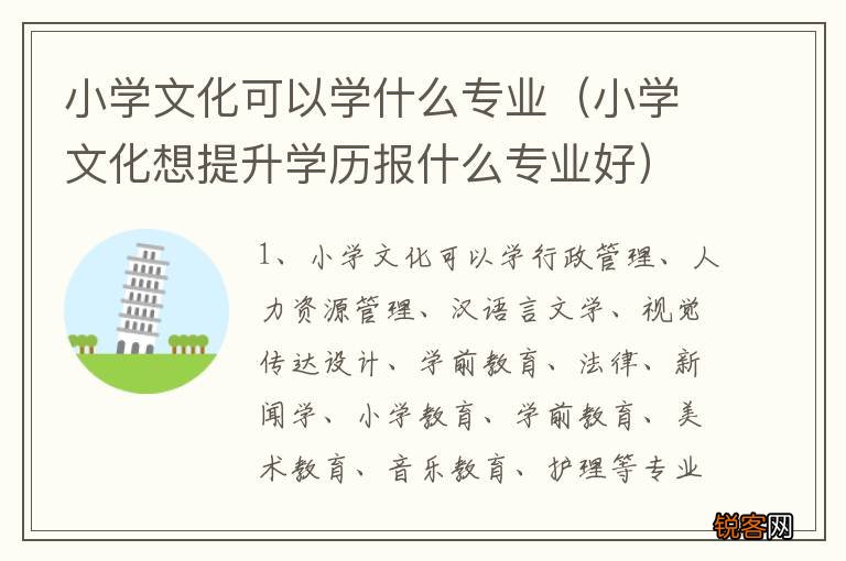 小学文化想提升学历报什么专业好 小学文化可以学什么专业