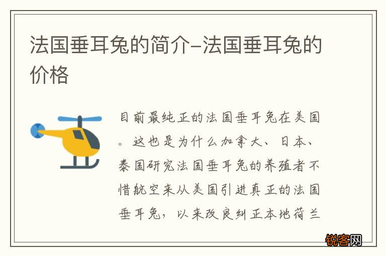 法国垂耳兔的简介-法国垂耳兔的价格