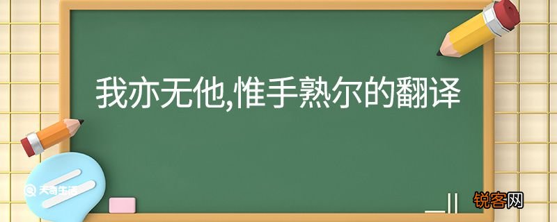 我亦无他惟手熟尔的意思翻译 我亦无他惟手熟尔的翻译