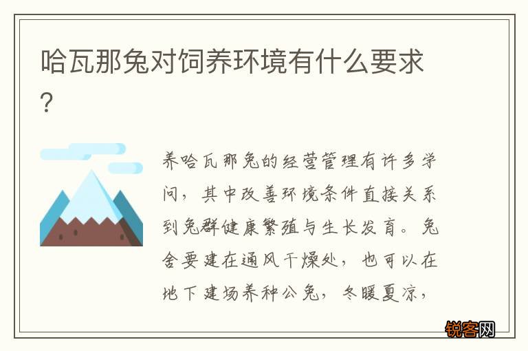 哈瓦那兔对饲养环境有什么要求？