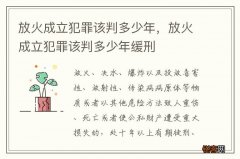 放火成立犯罪该判多少年，放火成立犯罪该判多少年缓刑