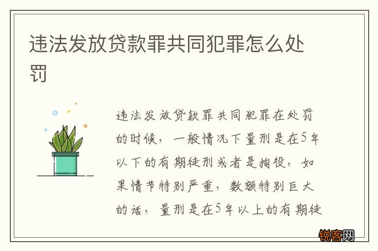 违法发放贷款罪共同犯罪怎么处罚