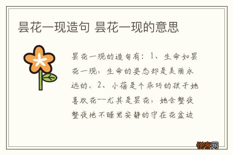昙花一现造句 昙花一现的意思