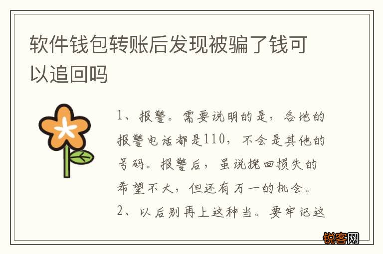 软件钱包转账后发现被骗了钱可以追回吗