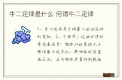 牛二定律是什么 何谓牛二定律