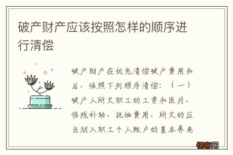 破产财产应该按照怎样的顺序进行清偿
