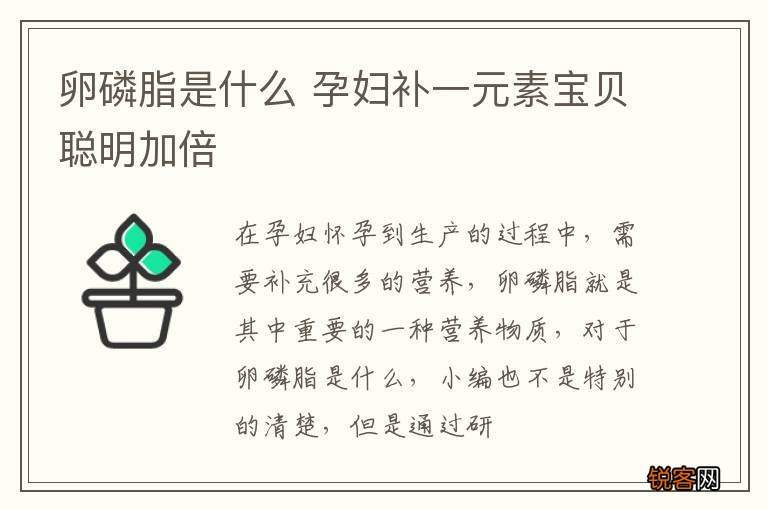 卵磷脂是什么 孕妇补一元素宝贝聪明加倍